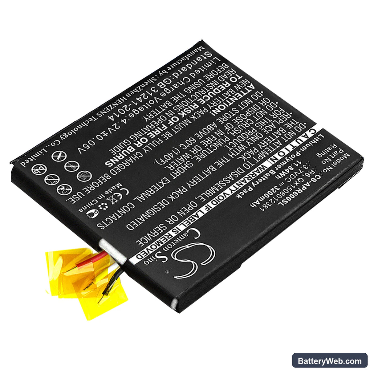 Oinom A1100 Replacement Battery, 3.7V, 3200mAh, Li-Polymer 2