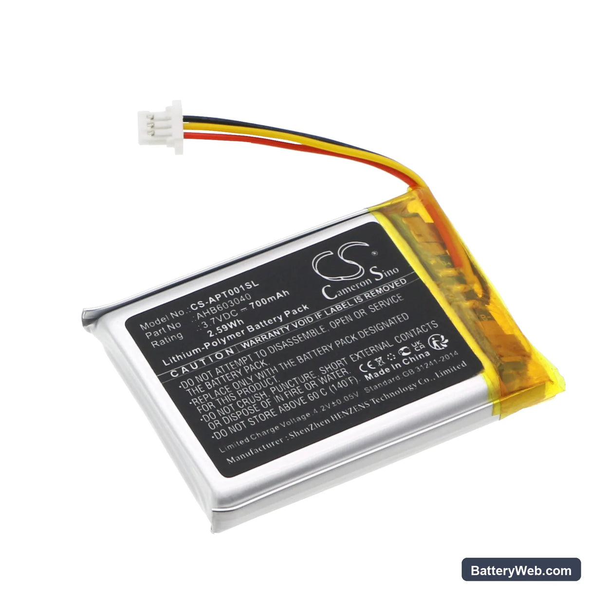 adidas RPT-01 Replacement Battery, 3.7V, 700mAh, Li-Polymer 1