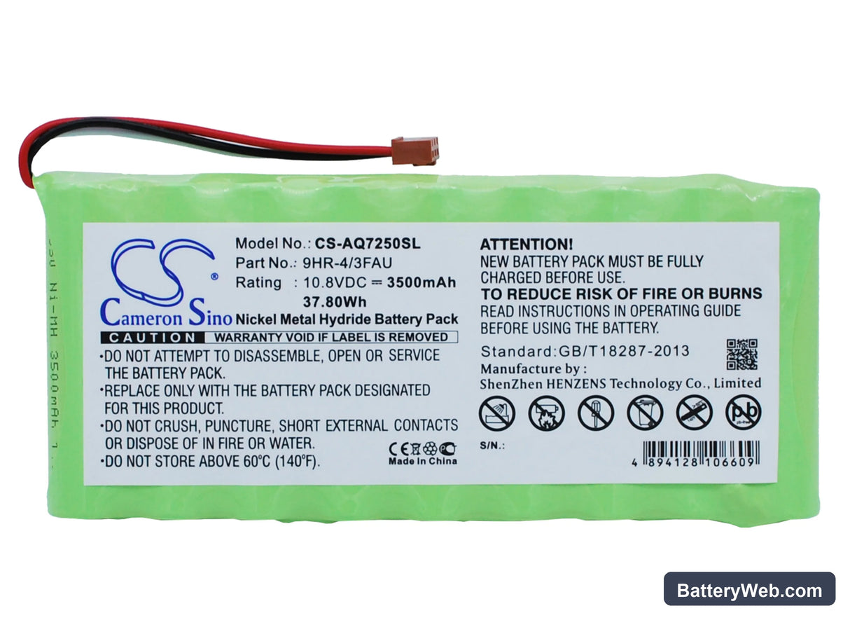 Ando AQ7250 Replacement Battery, 10.8V, 3500mAh, Ni-MH 1