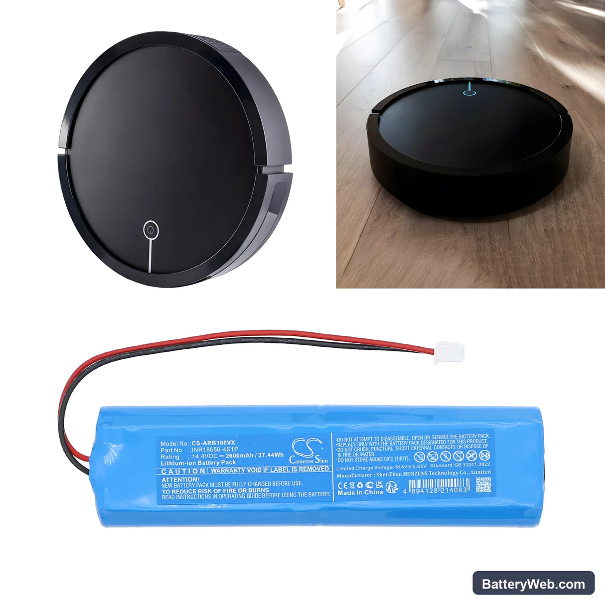 Overmax Aspiri Robo Replacement Battery, 14.4V, 2600mAh, Li-ion 6
