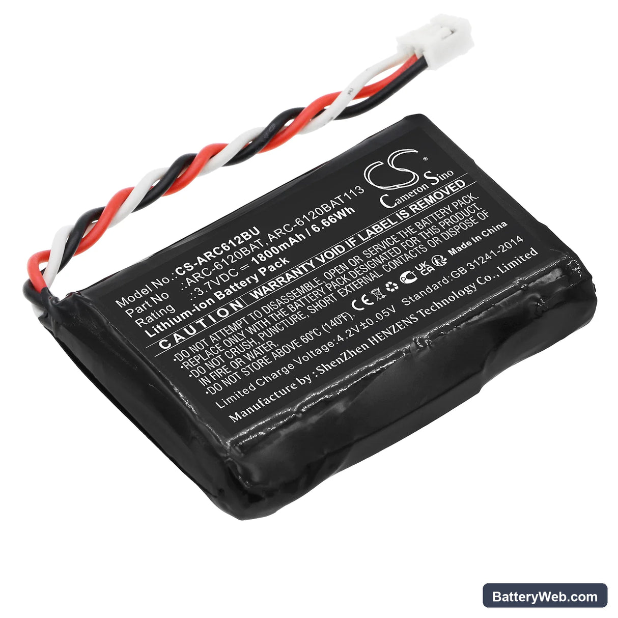 Areca ARC-11xx(ML) Replacement Battery, 3.7V, 1800mAh, Li-ion 1