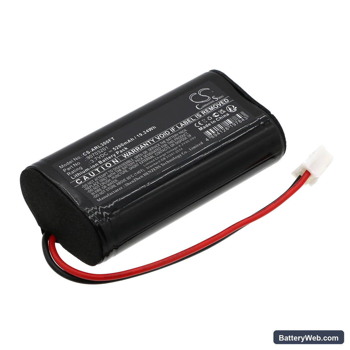 ADA-RO Adalit L-3000 Replacement Battery, 3.7V, 5200mAh, Li-ion 1