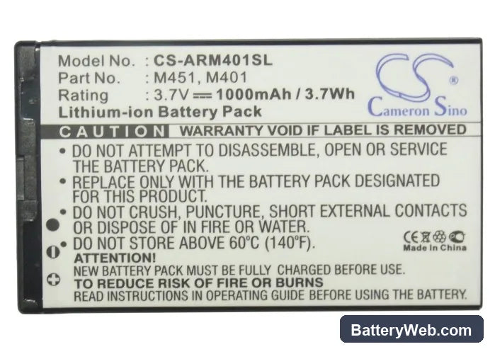 MyPhone 8920 Replacement Battery, 3.7V, 1000mAh, Li-ion 5