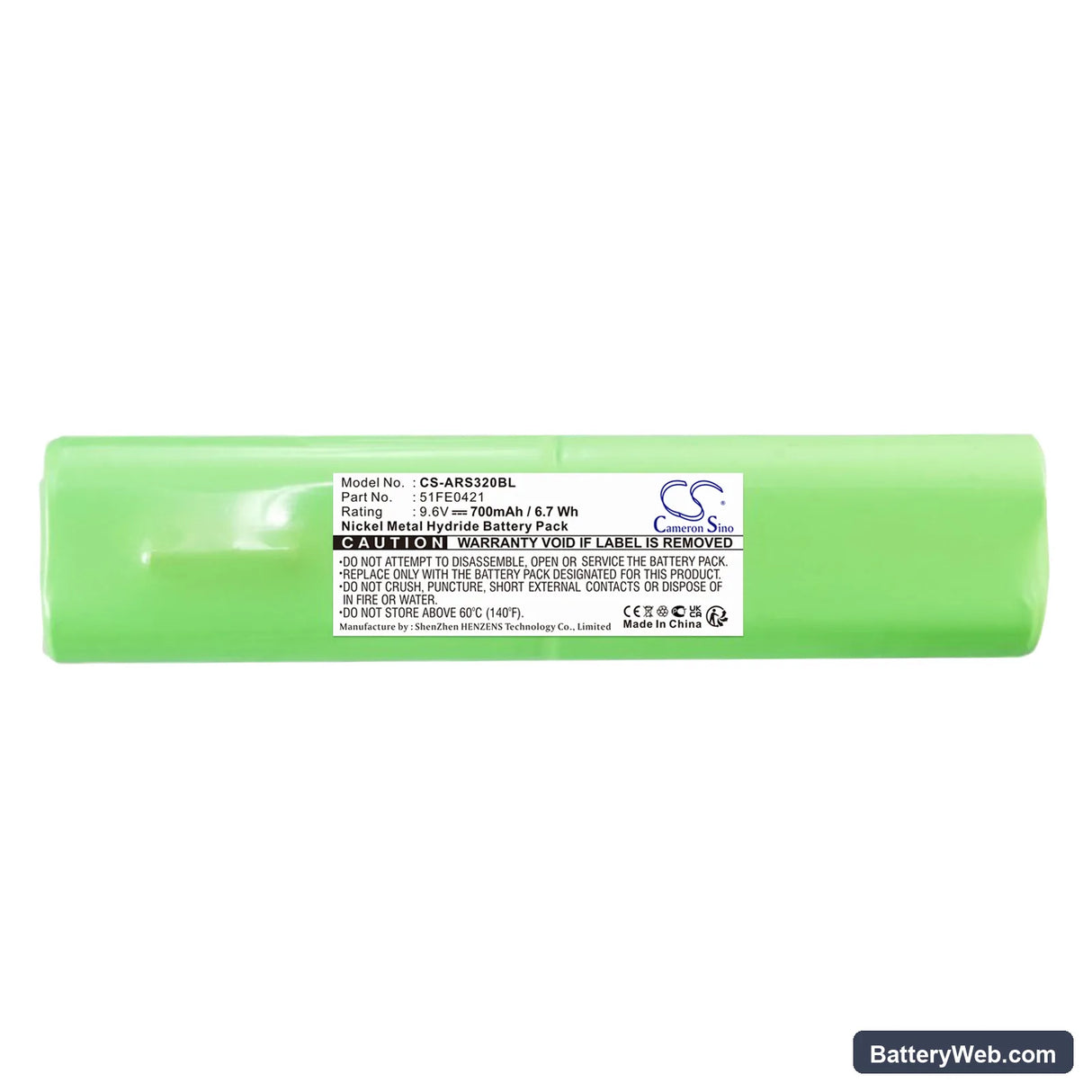 Allflex RS320 Replacement Battery, 9.6V, 700mAh, Ni-MH 3