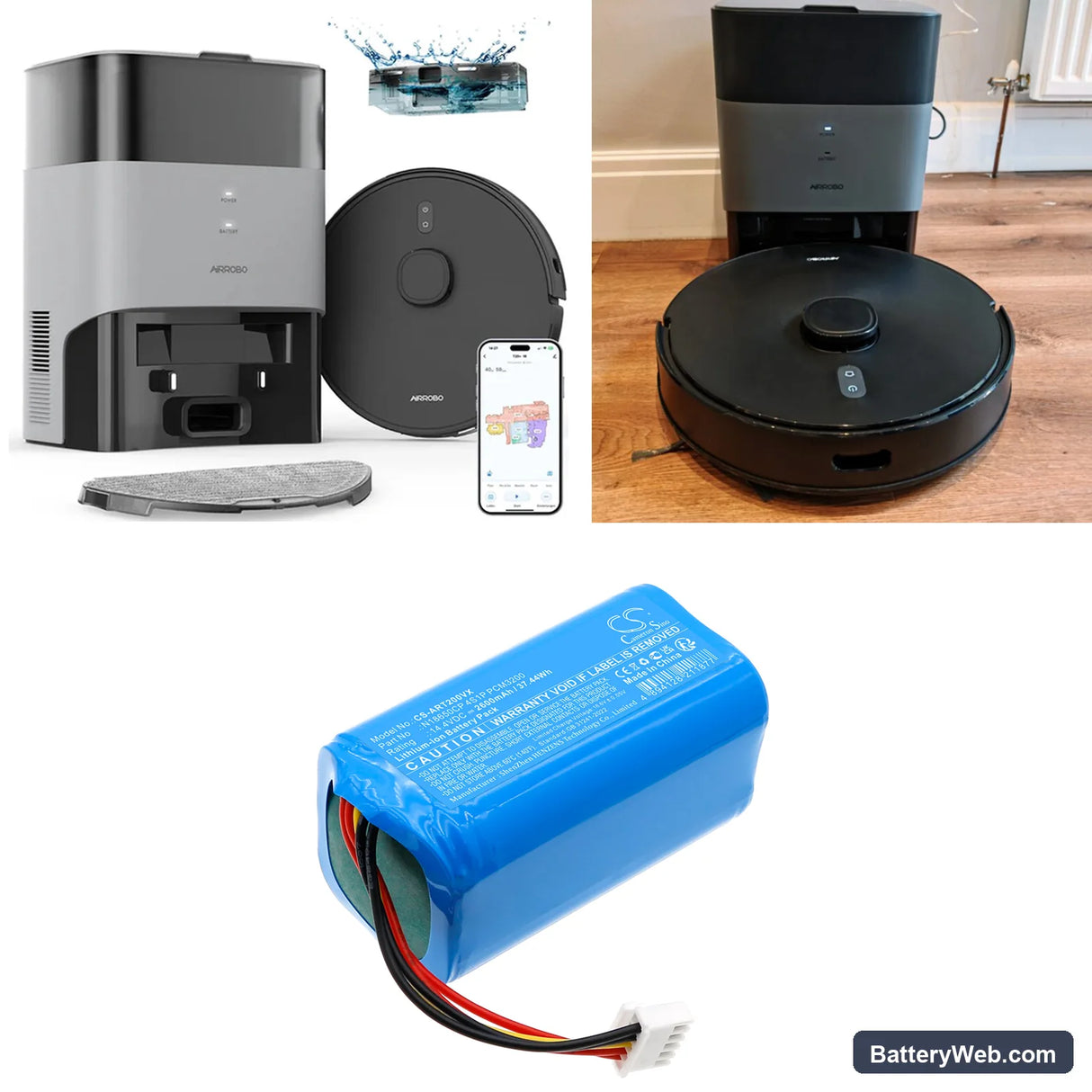 Airrobo T20+ Replacement Battery, 14.4V, 2600mAh, Li-ion 6