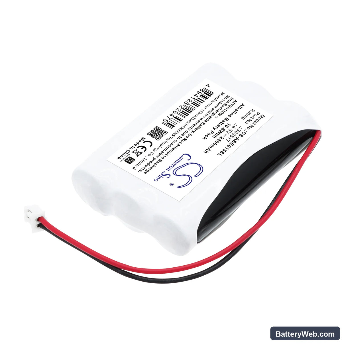 Assa Abloy EG.086 Replacement Battery, 4.5V, 2400mAh, Alkaline 2