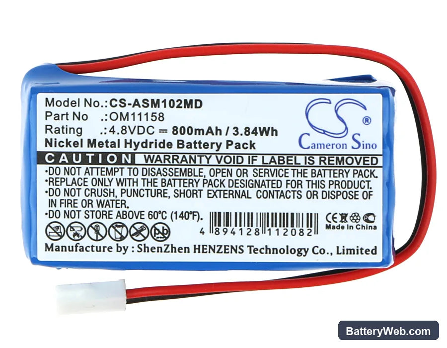 Air Shields-Vickers JM102 Jaundice Mete Replacement Battery, 4.8V, 800mAh, Ni-MH 5