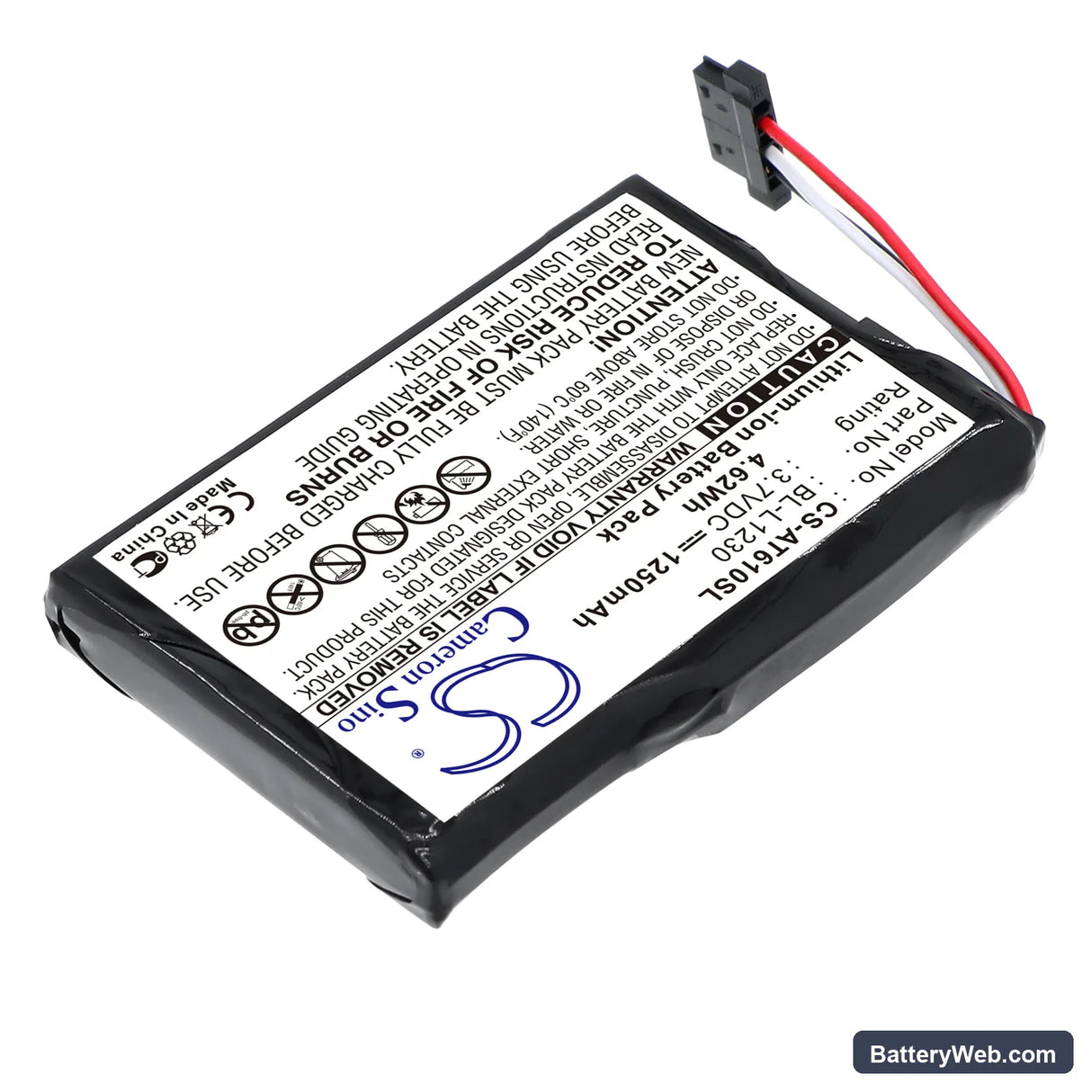 Airis T610 Replacement Battery, 3.7V, 1250mAh, Li-ion 2