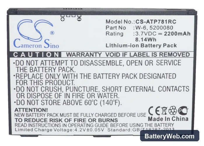 Netgear Around Town 4G LTE Replacement Battery, 3.7V, 2200mAh, Li-ion 5