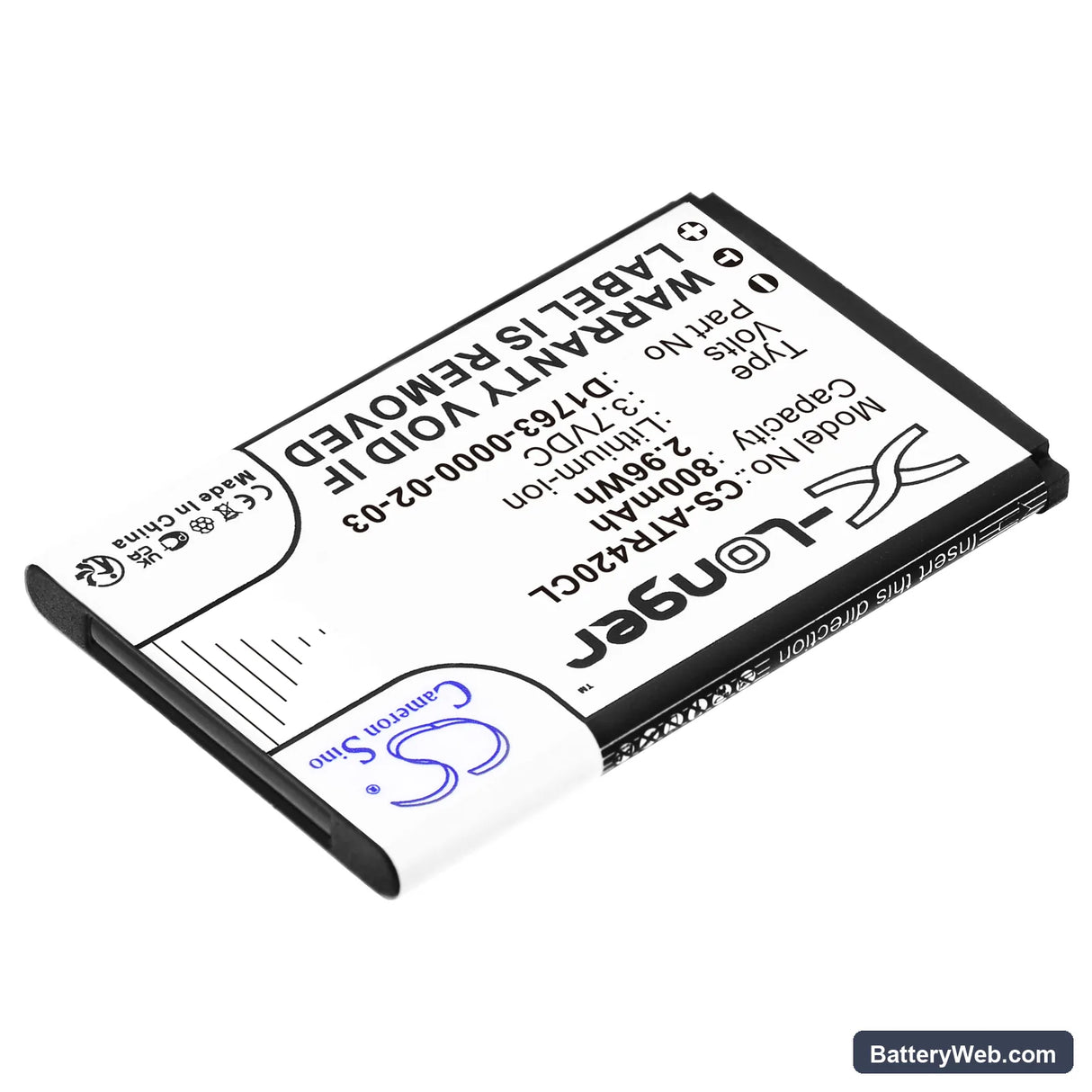 Aastra 420d Replacement Battery, 3.7V, 800mAh, Li-ion 2