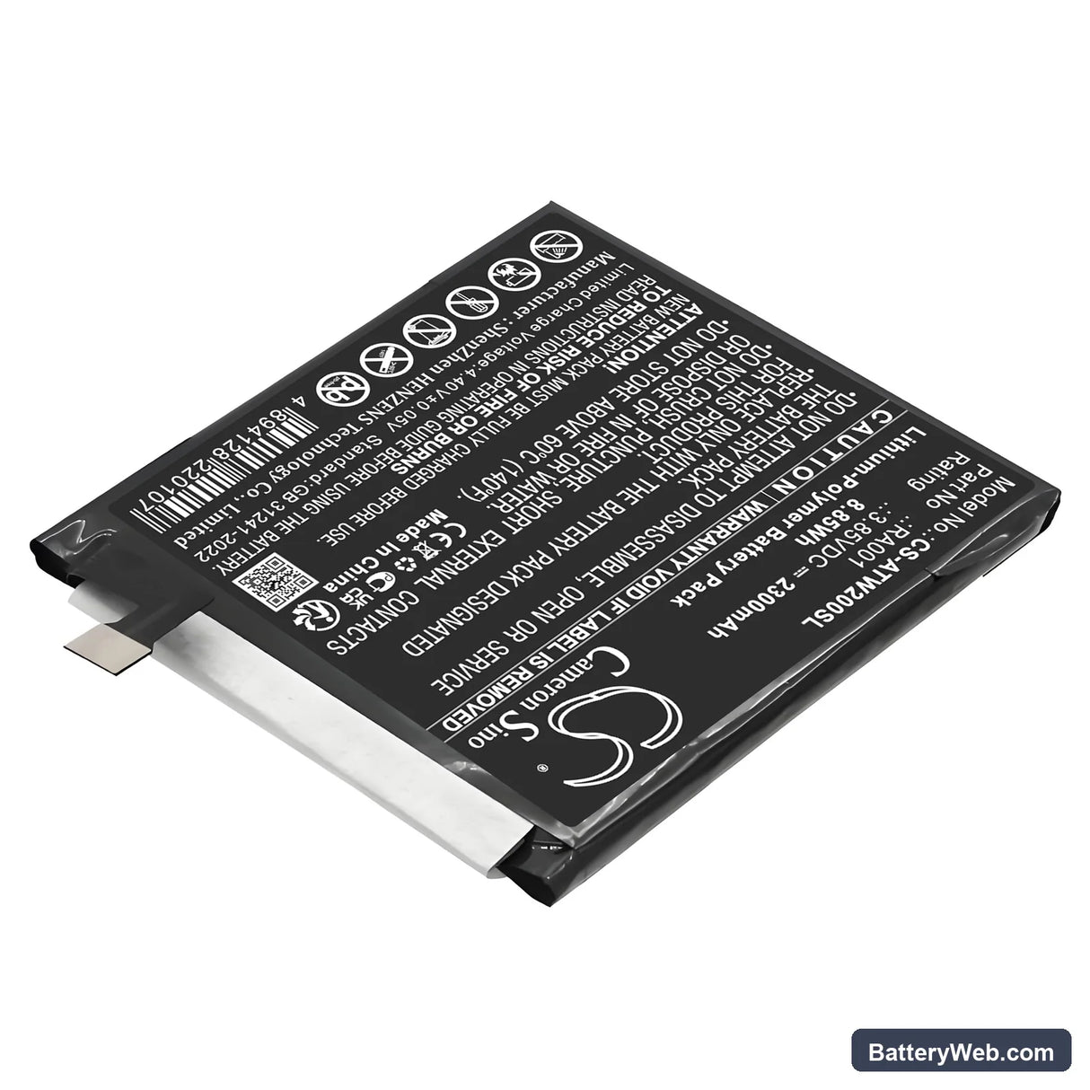 AT&T Vista Replacement Battery, 3.85V, 2300mAh, Li-Polymer 2
