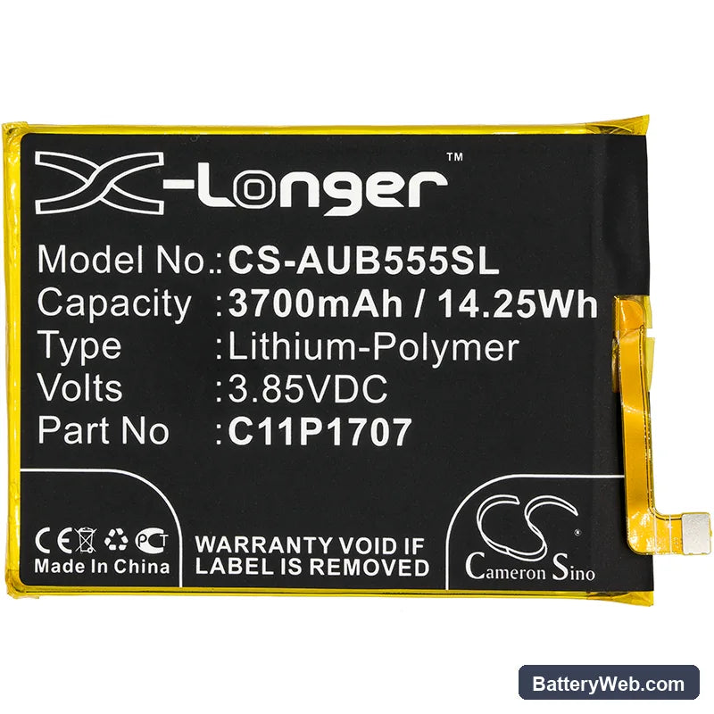Asus ZB555KL Replacement Battery, 3.85V, 3700mAh, Li-Polymer 3