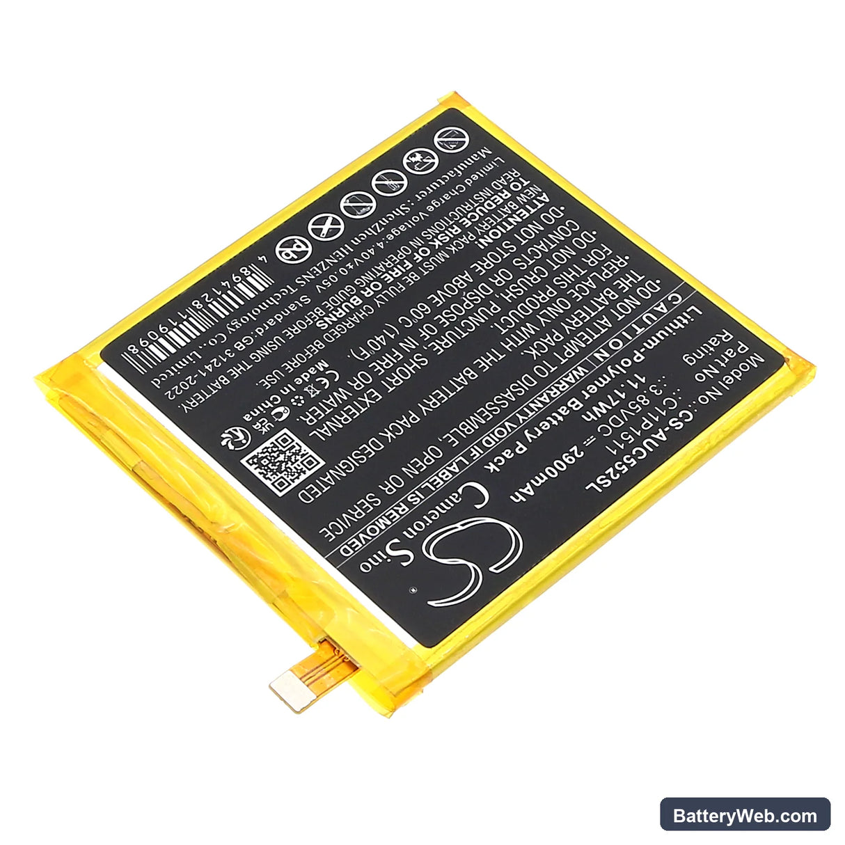 Asus ZenFone 3 Replacement Battery, 3.85V, 2900mAh, Li-Polymer 2