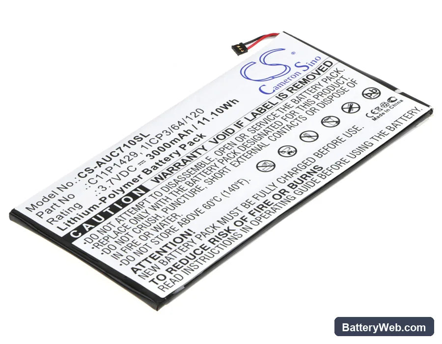 Asus Zenpad C7.0 Replacement Battery, 3.7V, 3000mAh, Li-Polymer 1