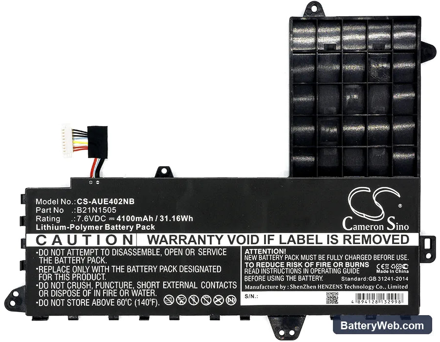 Asus E402S Replacement Battery, 7.6V, 4100mAh, Li-Polymer 3