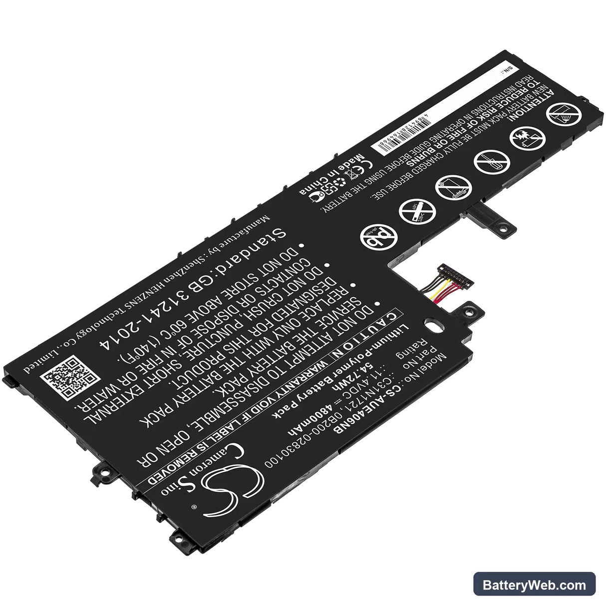 Asus E406MA-1C Replacement Battery, 11.4V, 4800mAh, Li-Polymer 2