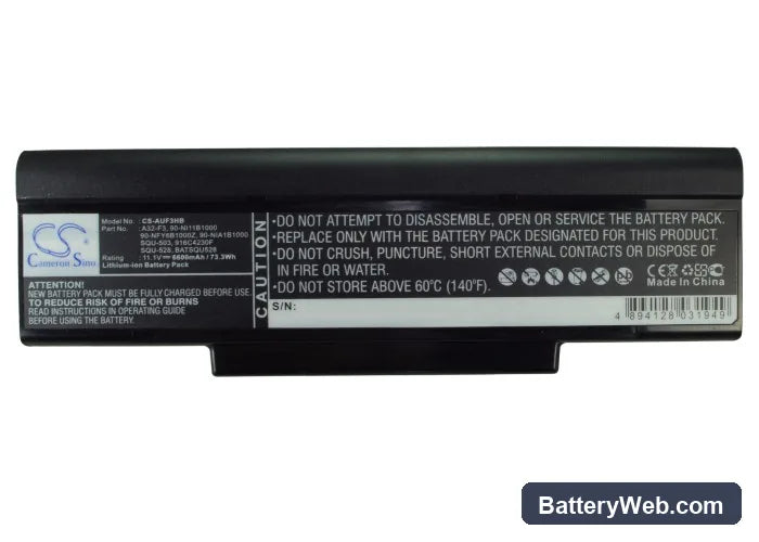 MSI EX600 Replacement Battery, 11.1V, 6600mAh, Li-ion 5