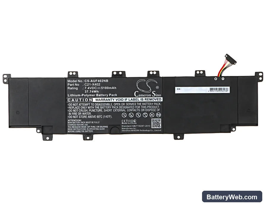 Asus F402C Replacement Battery, 7.4V, 5100mAh, Li-Polymer 5
