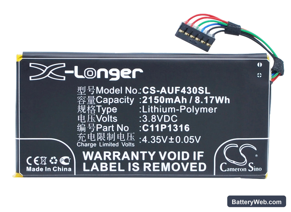 Asus Padfone mini 4.3 Replacement Battery, 3.8V, 2150mAh, Li-Polymer 1