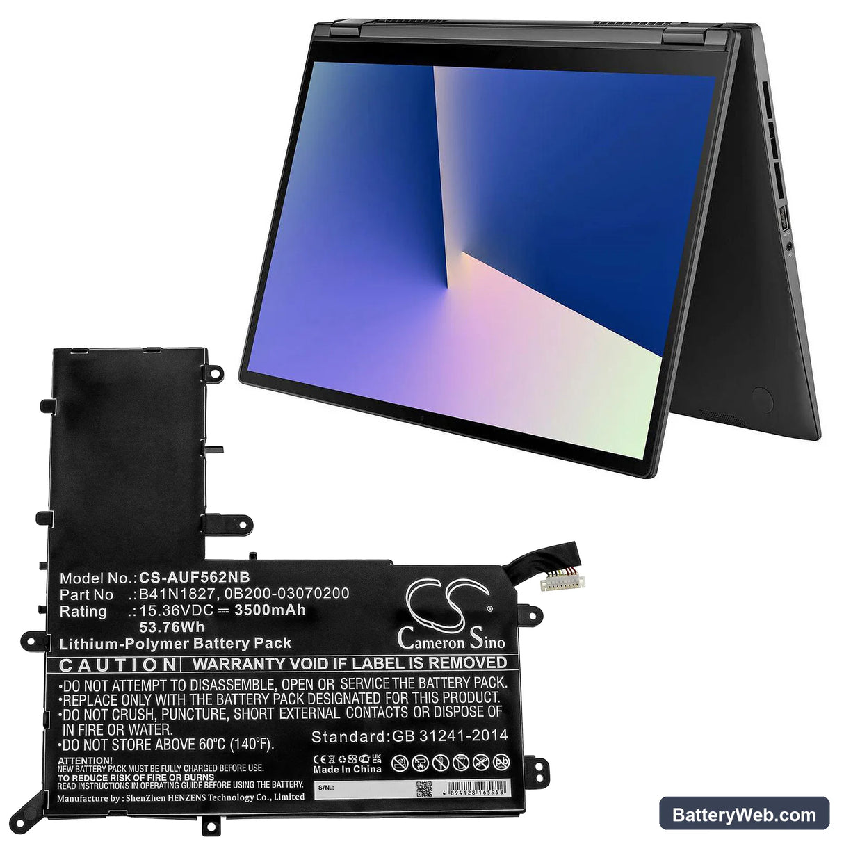 Asus UX562FA-AC023R Replacement Battery, 15.36V, 3500mAh, Li-Polymer 5
