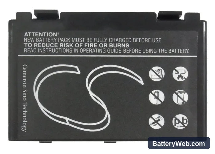 Asus F52 Replacement Battery, 11.1V, 4400mAh, Li-ion 6