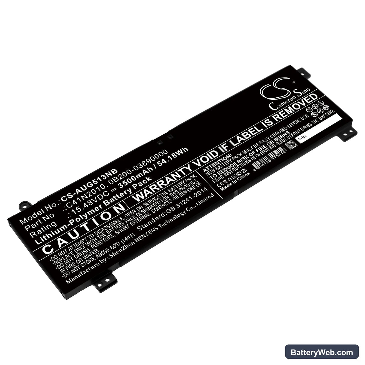 Asus ROG Strix G15 G513IH-HN006 Replacement Battery, 15.48V, 3500mAh, Li-Polymer 1