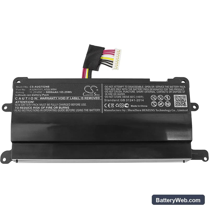 Asus G752VL Replacement Battery, 11.25V, 5800mAh, Li-ion 5