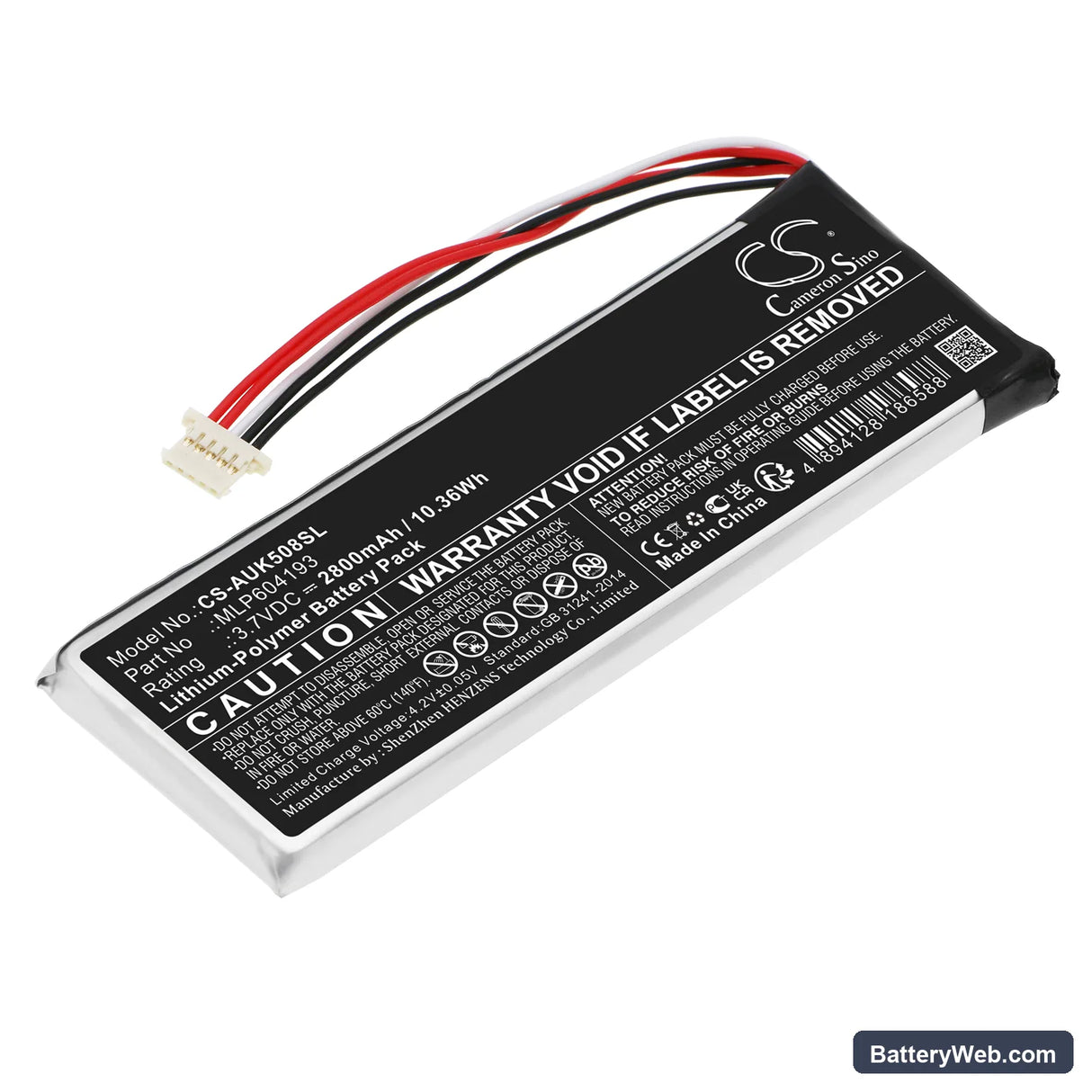 Autel TS508K Replacement Battery, 3.7V, 2800mAh, Li-Polymer 1