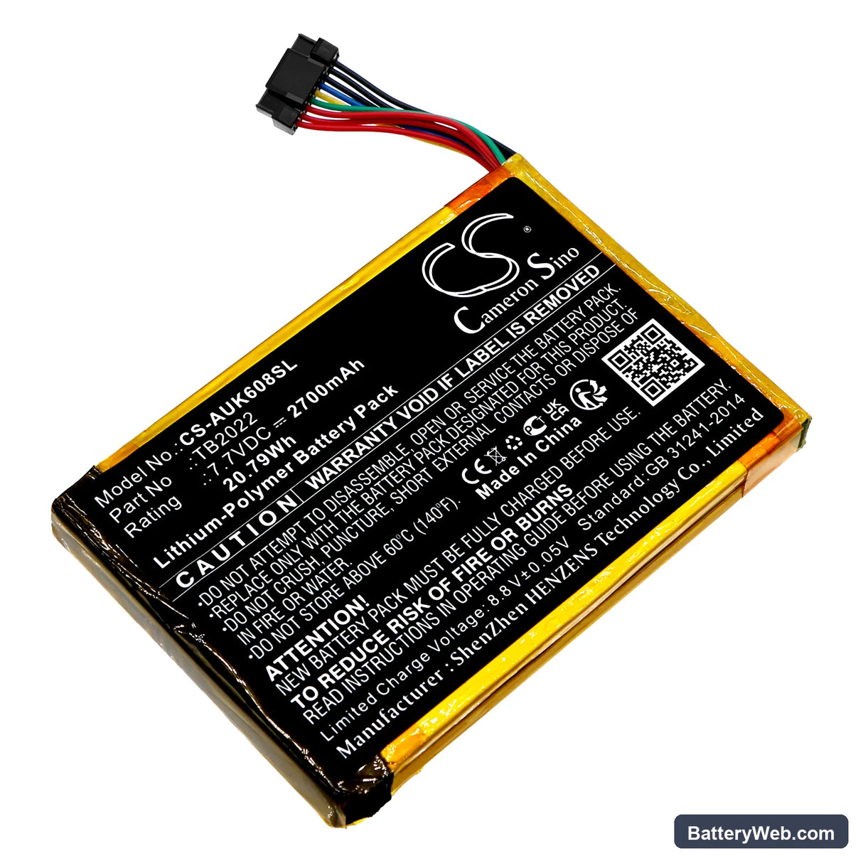 Autel MaxiBAS BT608 Replacement Battery, 7.7V, 2700mAh, Li-Polymer 1