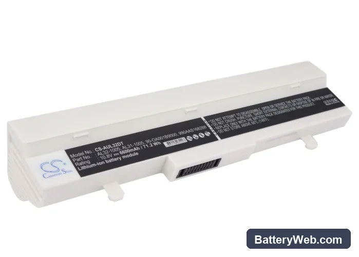 Asus Eee PC 1005HA Replacement Battery, 10.8V, 6600mAh, Li-ion 1