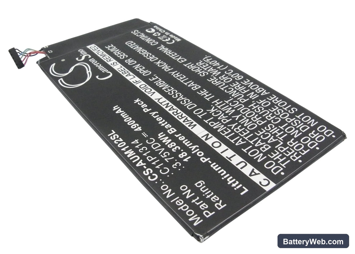 Asus Memo Pad Me102 Replacement Battery, 3.75V, 4900mAh, Li-Polymer 2