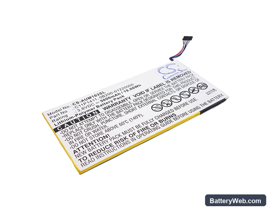 Asus MeMO Pad 10 ME103K Replacement Battery, 3.8V, 5000mAh, Li-Polymer 1