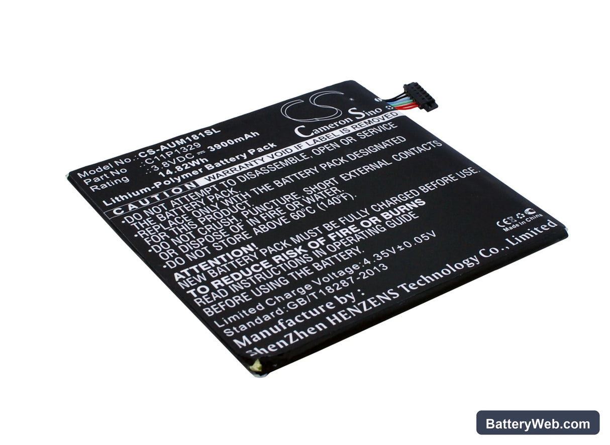 Asus Memo Pad 8 Replacement Battery, 3.8V, 3900mAh, Li-Polymer 1