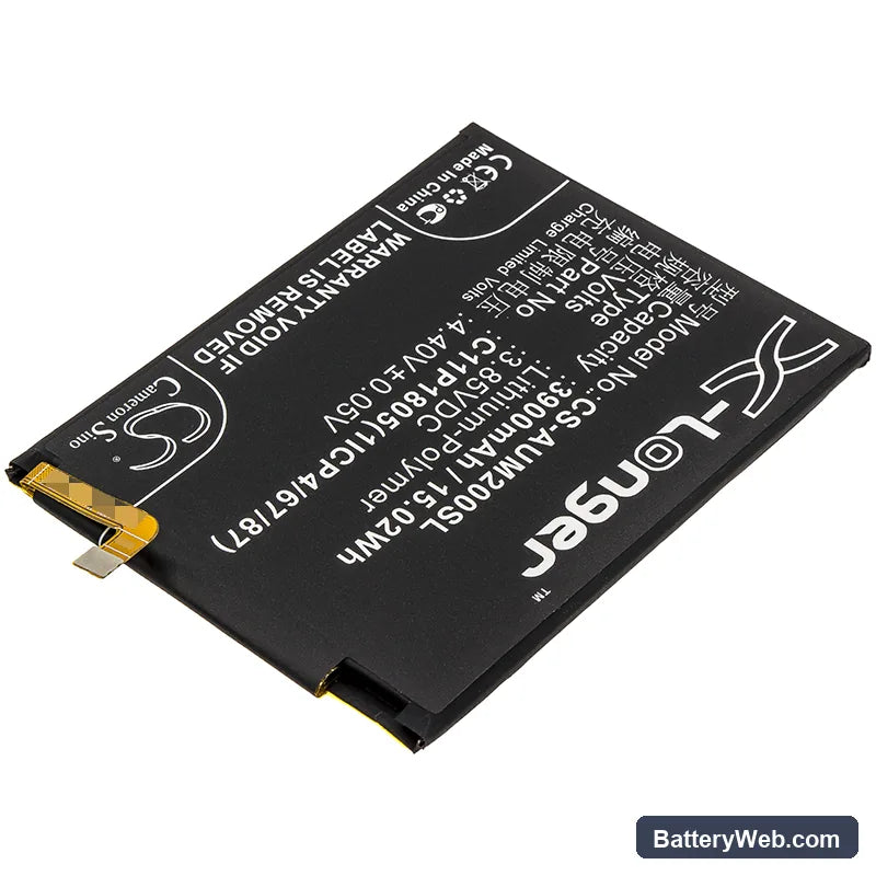 Asus ZenFone Max M2 Replacement Battery, 3.85V, 3900mAh, Li-Polymer 2