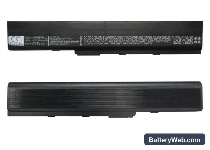 Asus N82 Replacement Battery, 10.8V, 4400mAh, Li-ion 5