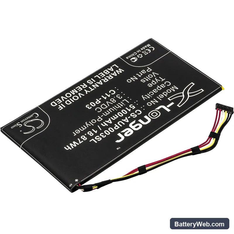 Asus Padfone 2 Tablet Replacement Battery, 3.8V, 5100mAh, Li-Polymer 2