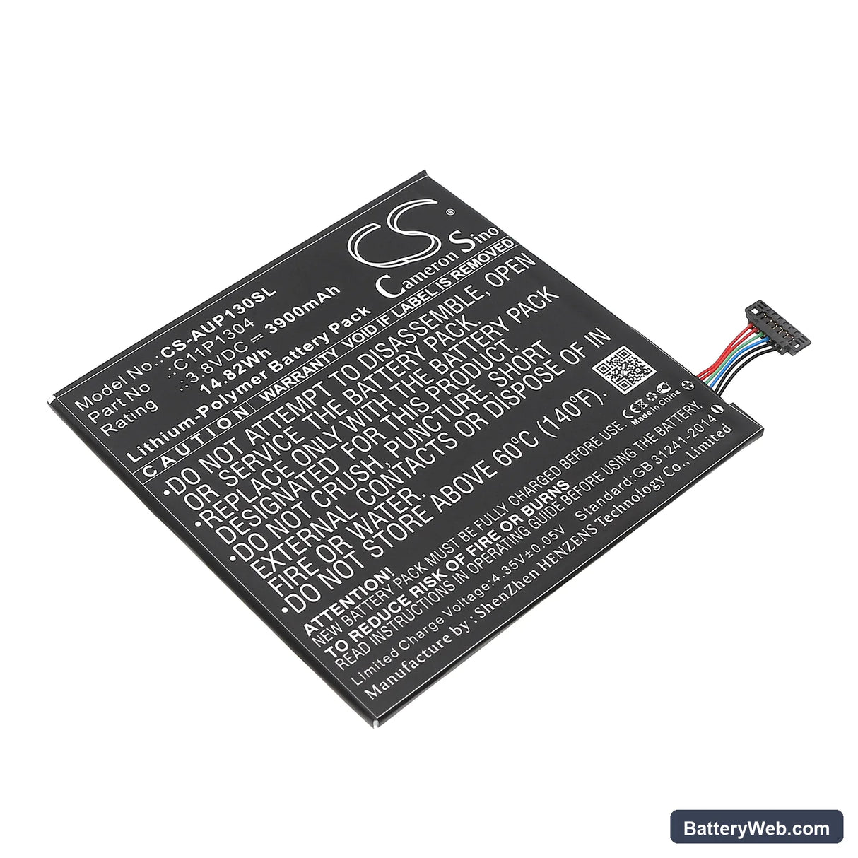 Asus MeMO Pad HD7 Replacement Battery, 3.8V, 3900mAh, Li-Polymer 1