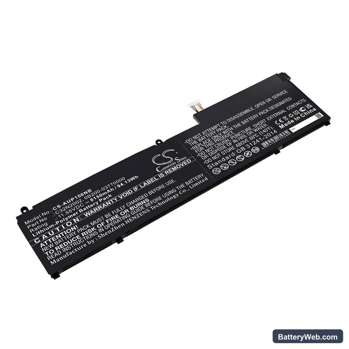 Asus ZenBook Pro 15 OLED UM535QE-KY195W Replacement Battery, 11.55V, 8150mAh, Li-Polymer 1