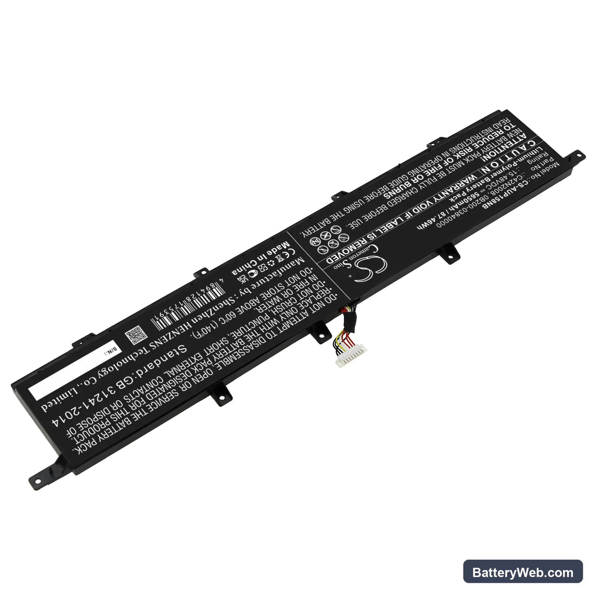 Asus ZenBook Pro Duo 15 OLED UX582LR-BP1979R Replacement Battery, 15.48V, 5650mAh, Li-Polymer 2