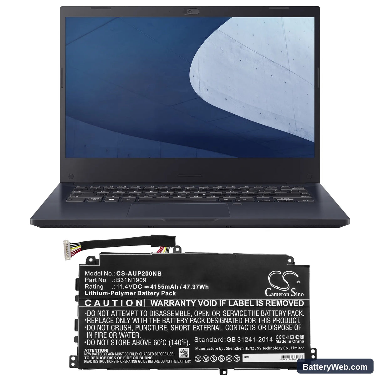 Asus ExpertBook P2 P2451FA-EK0261T Replacement Battery, 11.4V, 4155mAh, Li-Polymer 5