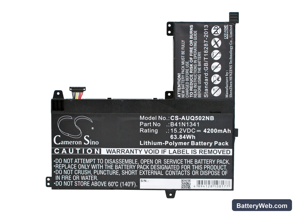 Asus Q502L Replacement Battery, 15.2V, 4200mAh, Li-Polymer 5