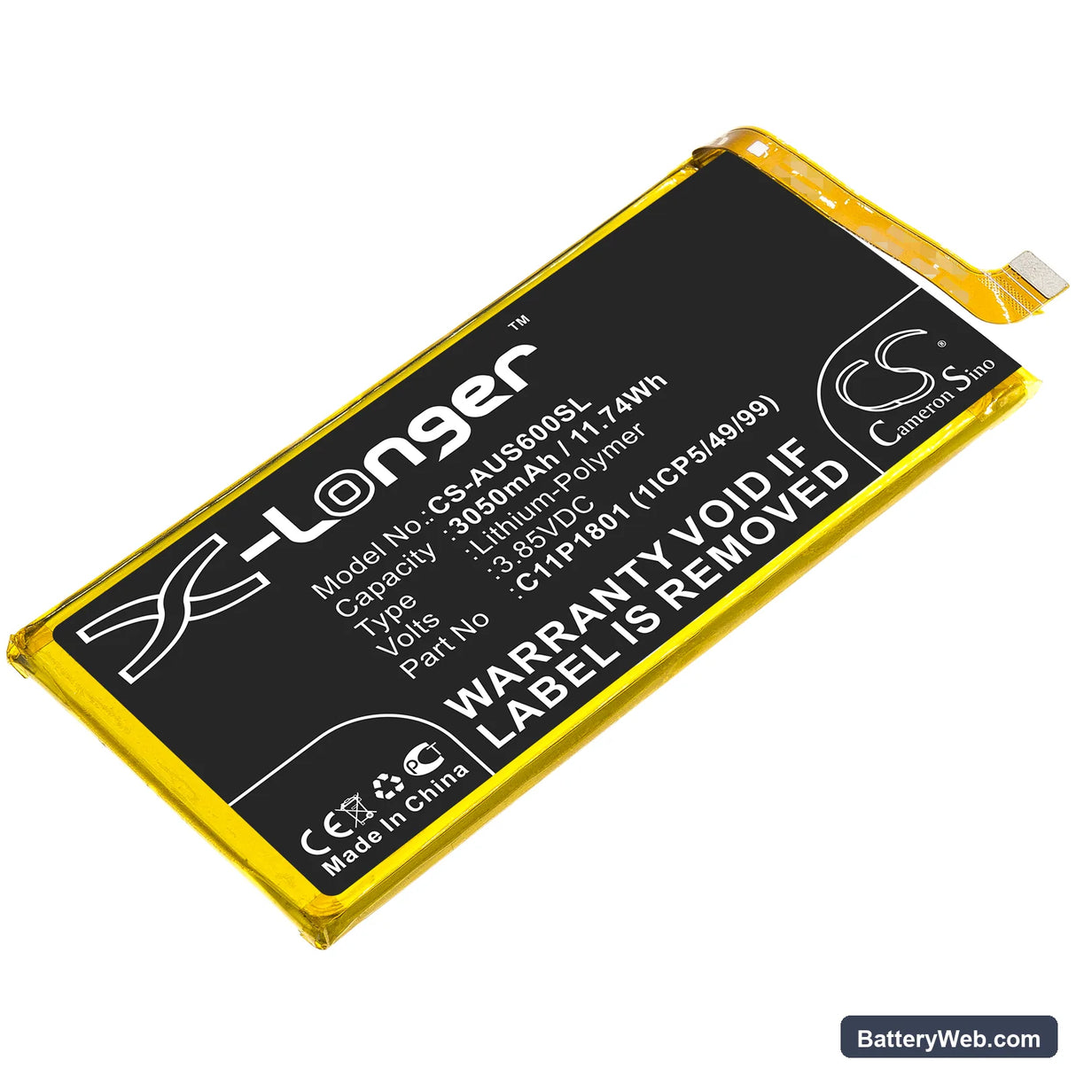 Asus ROG Phone Replacement Battery, 3.85V, 3050mAh, Li-Polymer 1