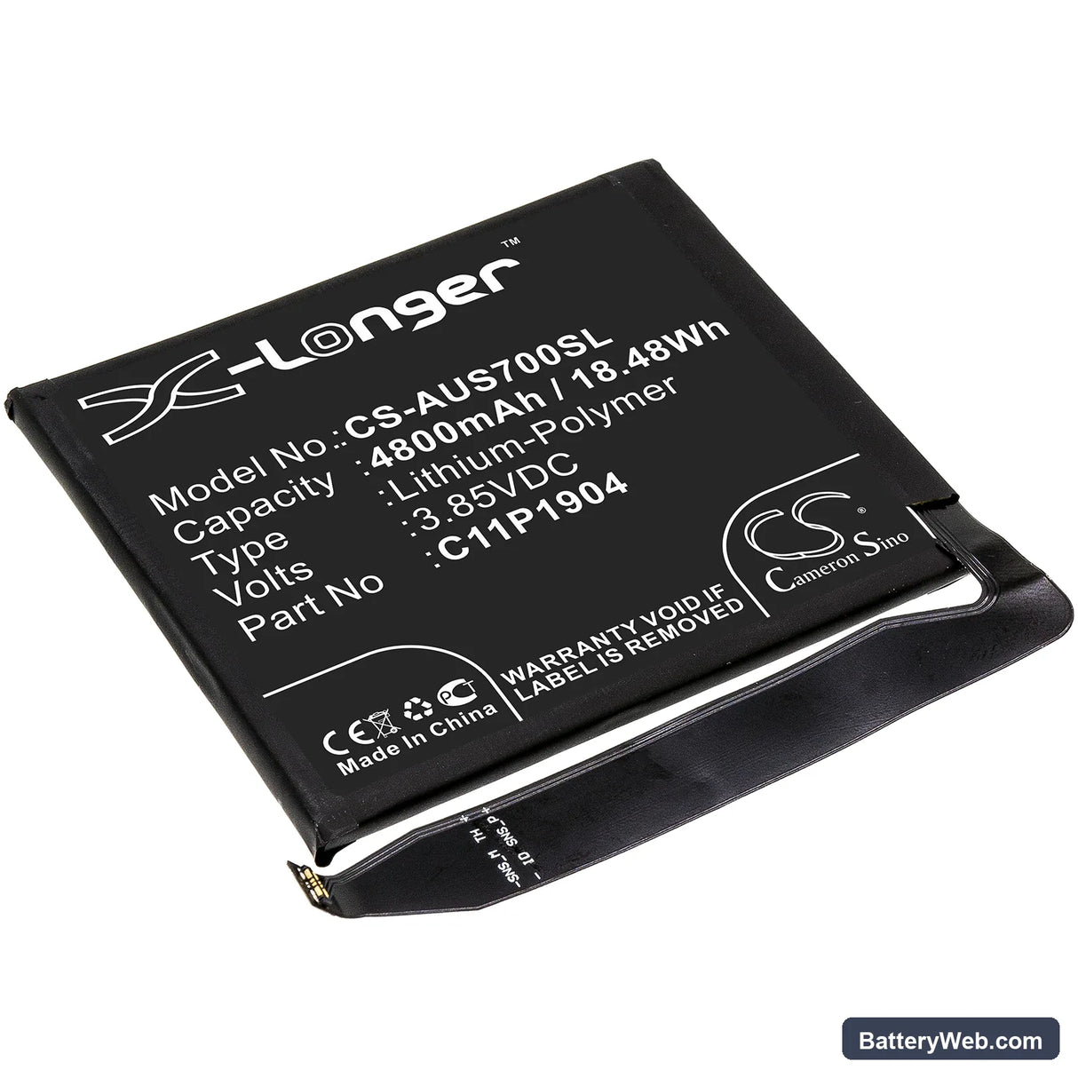 Asus ZenFone 7 Replacement Battery, 3.85V, 4800mAh, Li-Polymer 1