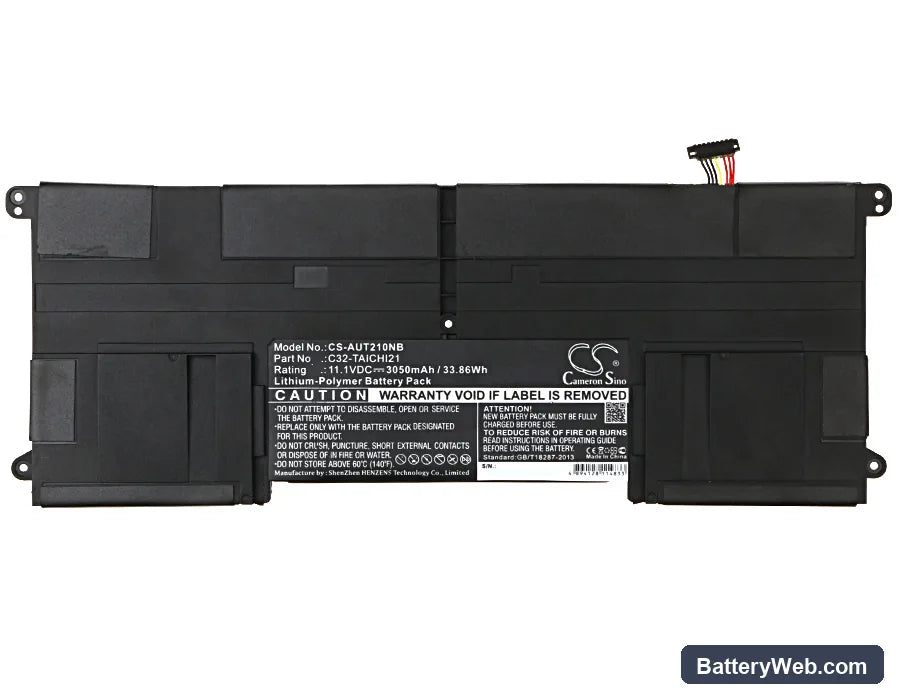 Asus Taichi 21 Replacement Battery, 11.1V, 3050mAh, Li-Polymer 5