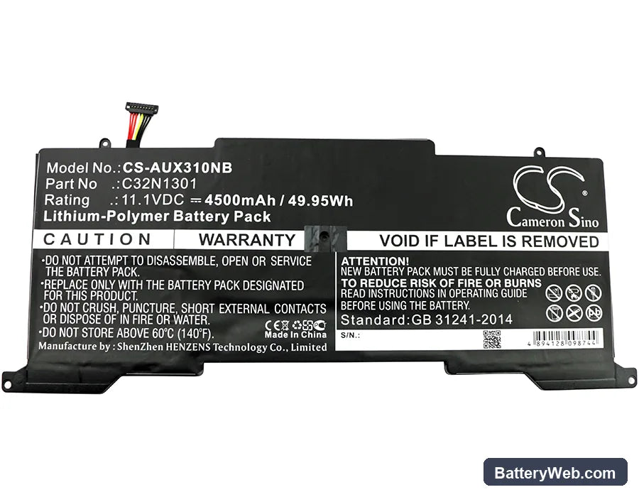 Asus Zenbook UX31LA Replacement Battery, 11.1V, 4500mAh, Li-Polymer 5