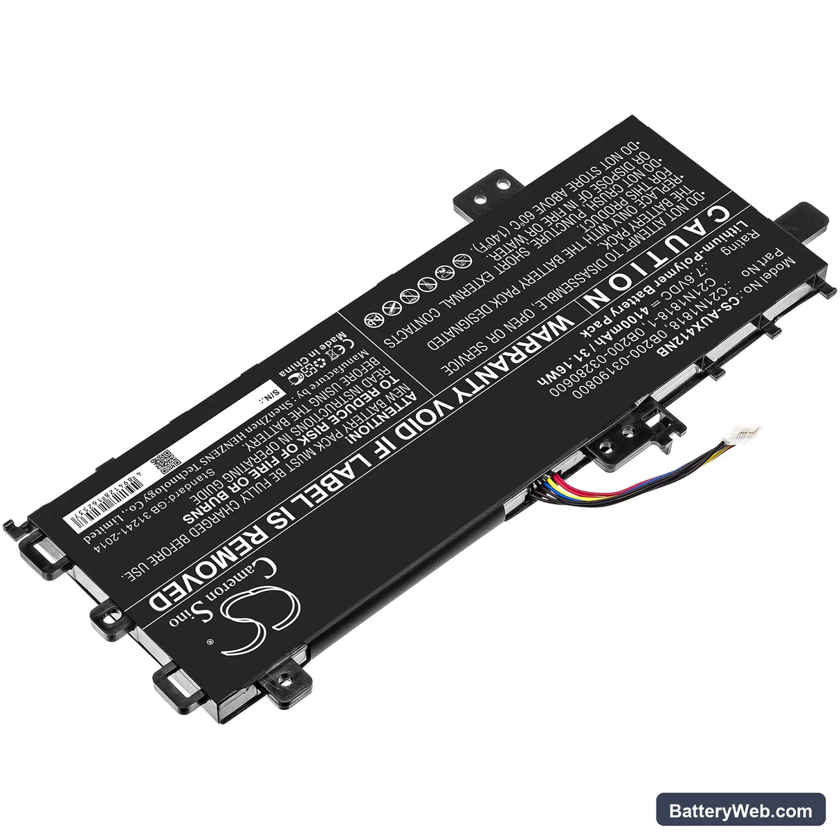 Asus A412FA Replacement Battery, 7.6V, 4100mAh, Li-Polymer 2