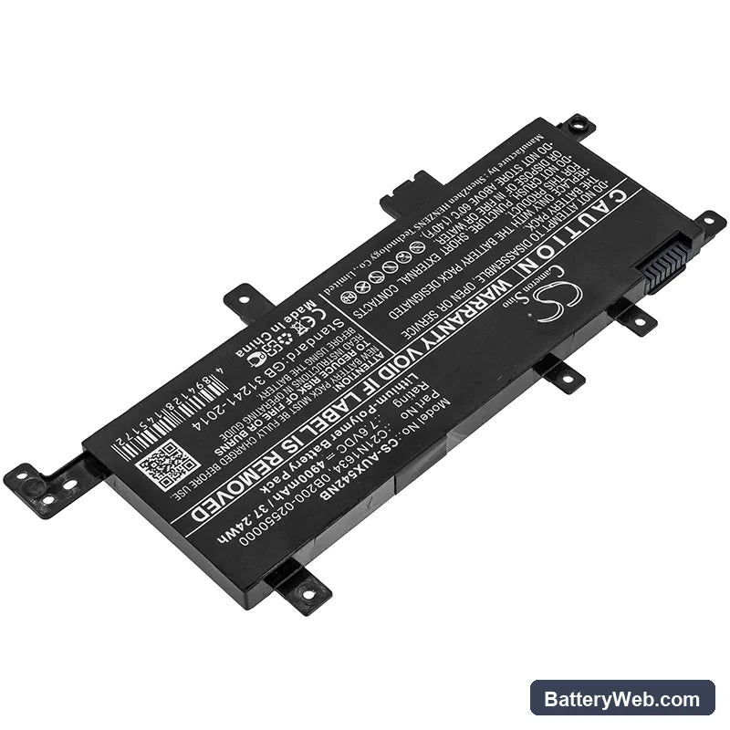 Asus VivoBook F542UF Replacement Battery, 7.6V, 4900mAh, Li-Polymer 2