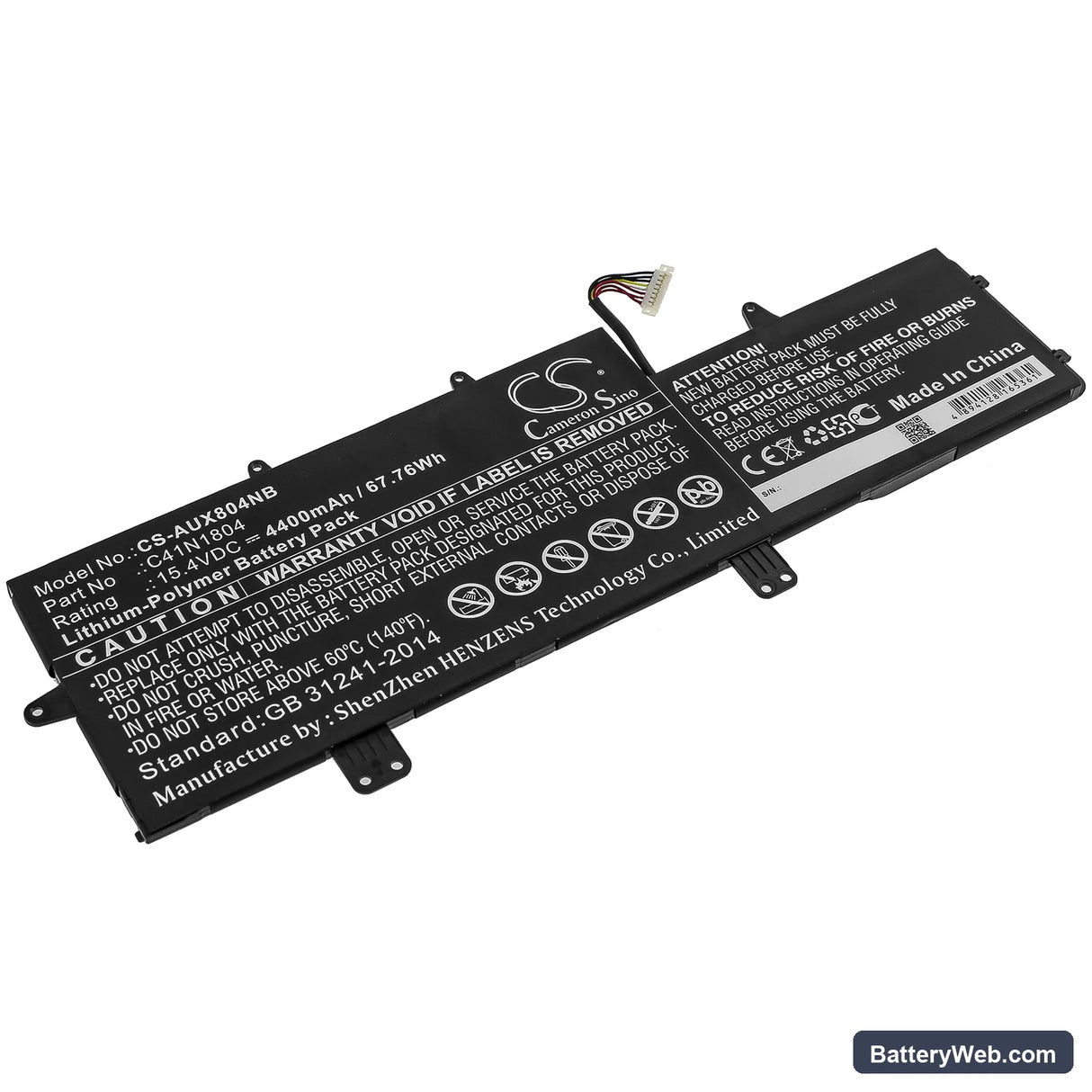 Asus ZenBook Pro 14 UX450 Replacement Battery, 15.4V, 4400mAh, Li-Polymer 1