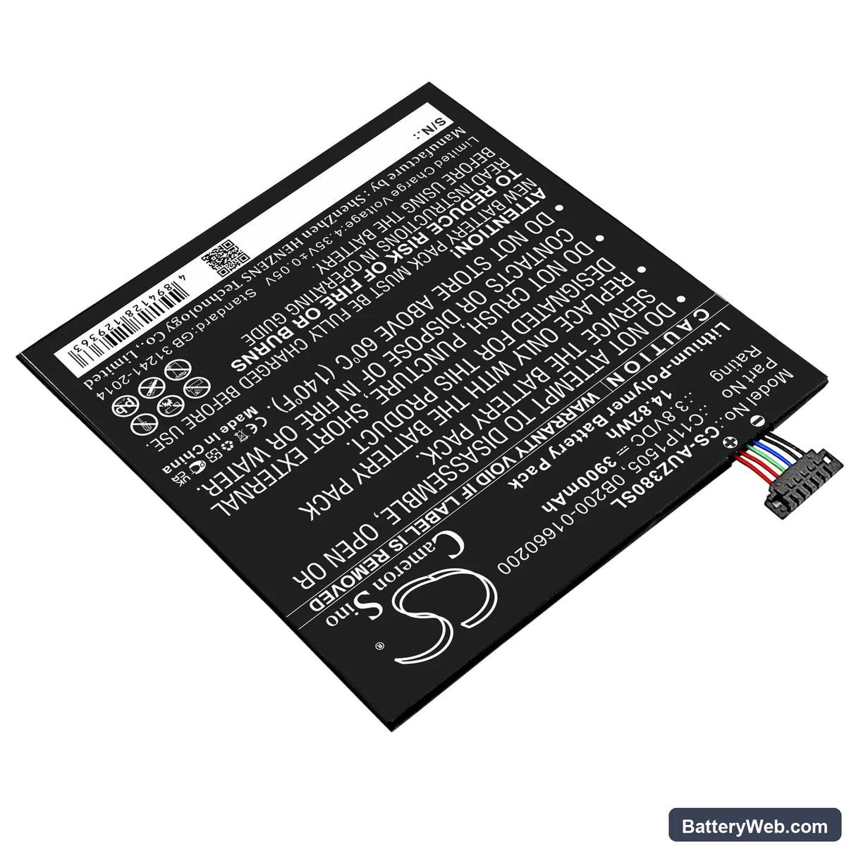 Asus ZenPad 8.0 Z380C Replacement Battery, 3.8V, 3900mAh, Li-Polymer 2