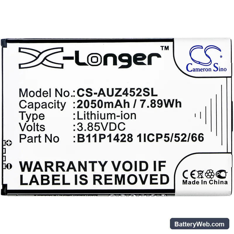 Asus ZenFone Go 4.5 Replacement Battery, 3.85V, 2050mAh, Li-ion 5